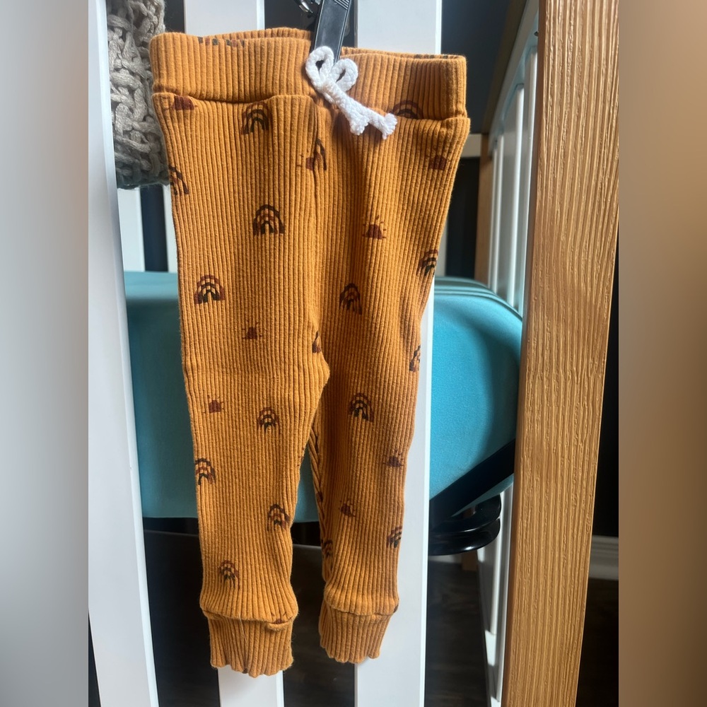 Orange Ribbed Baby Leggins